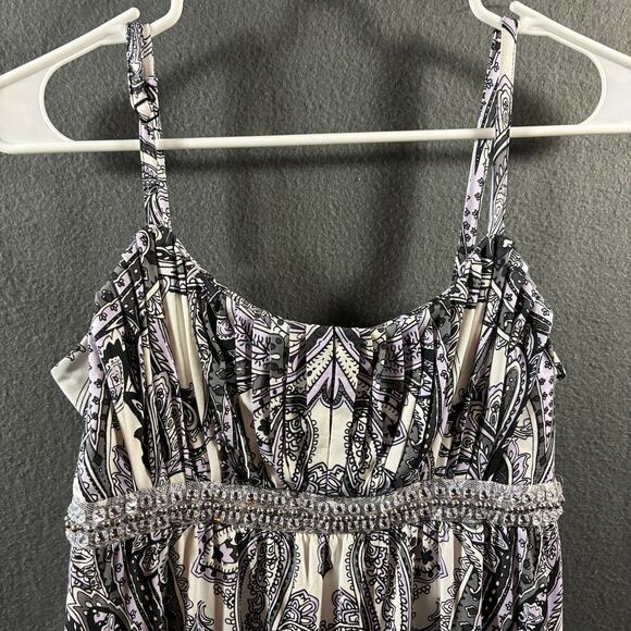 vtg y2k women milkmaid maxi dress medium beaded fairy grunge boho western - Picture 2 of 6